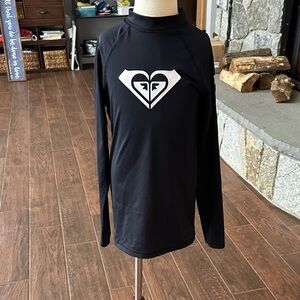 Roxy Black Long Sleeve Top Rashguard Girls Size 12